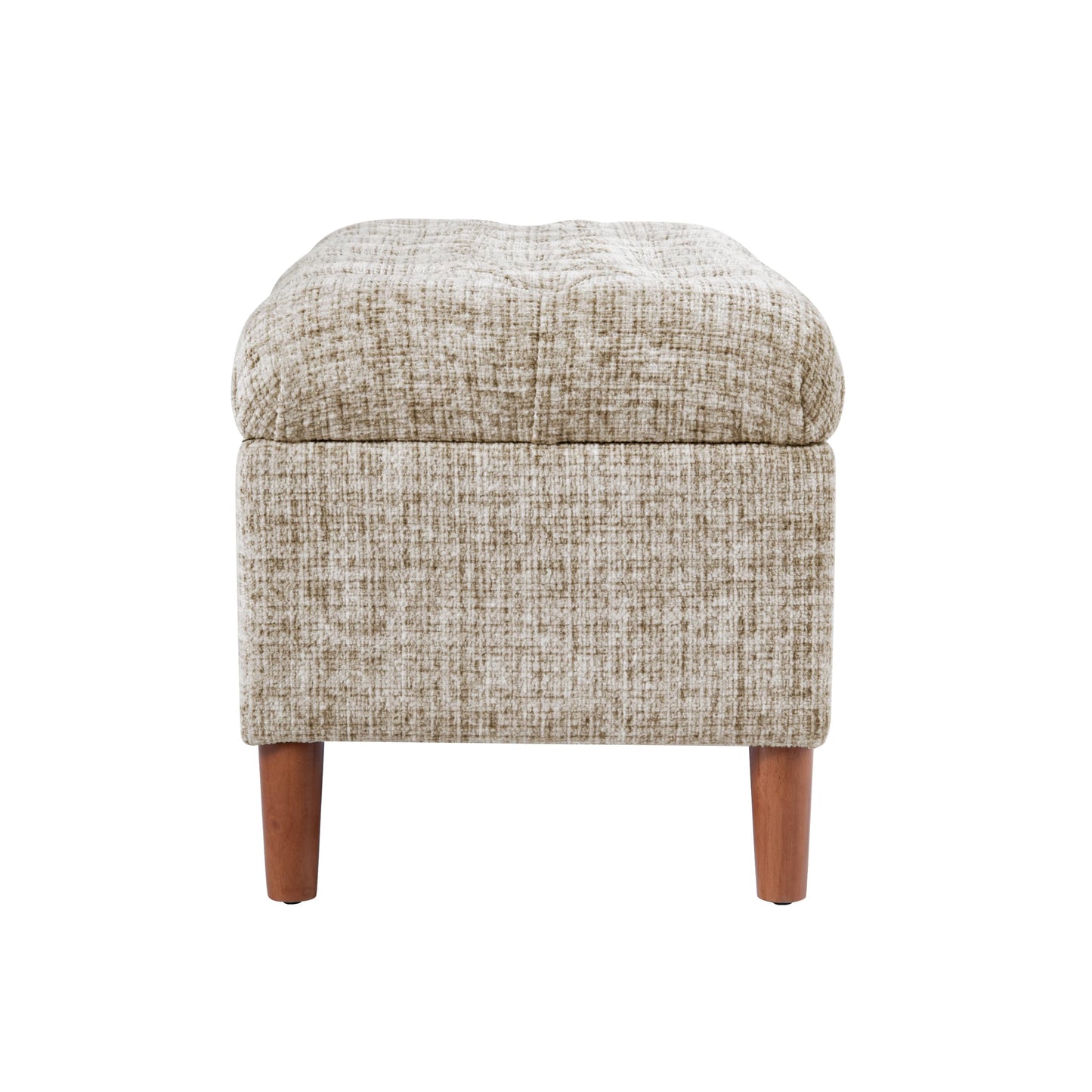 HomePop 40" Ainsley Button Tufted Storage Bench - Cream Textural Woven