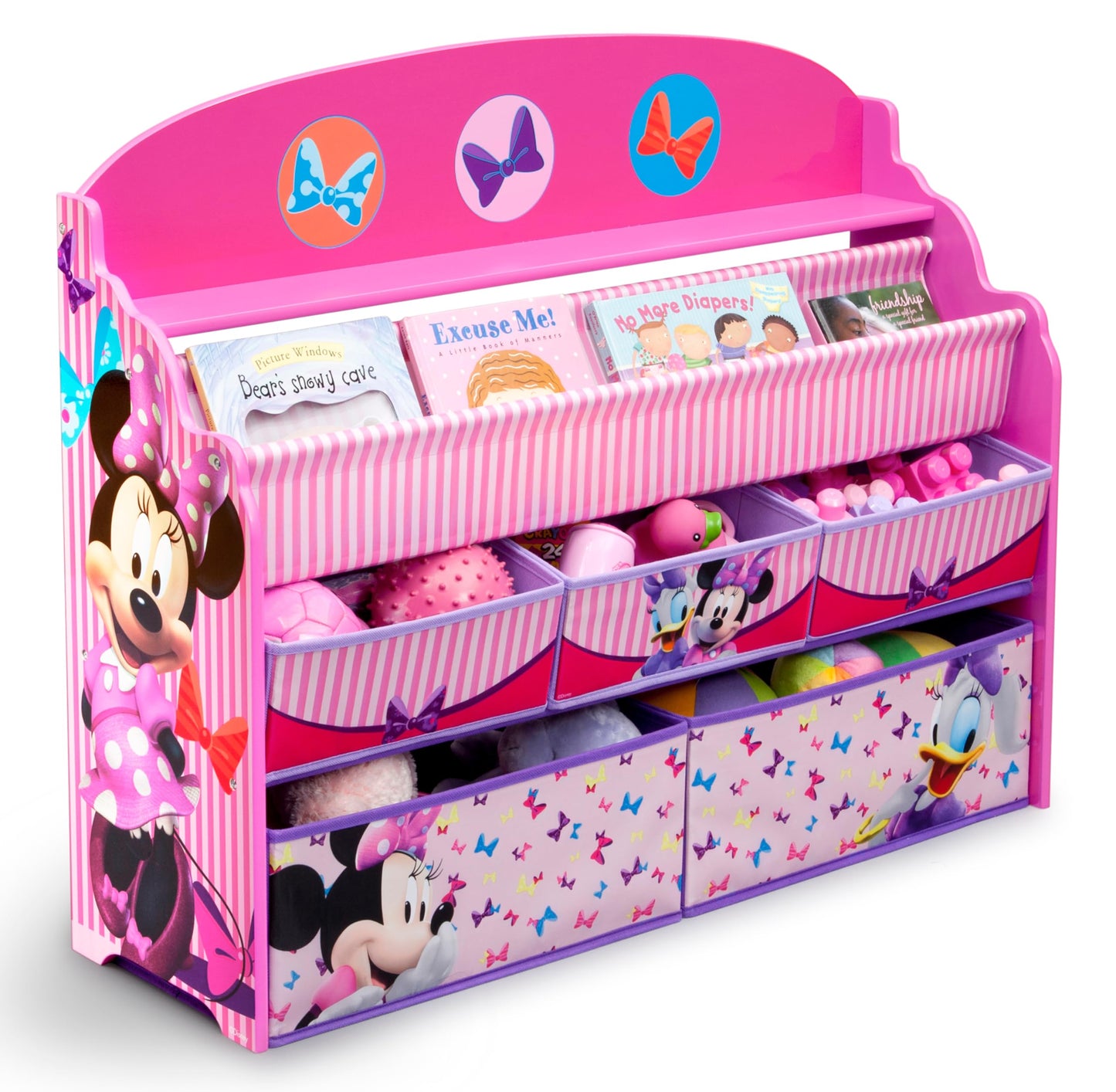 Delta Children Deluxe Book & Toy Organizer, Disney Minnie Mouse