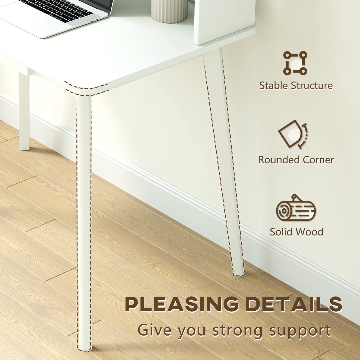 IOTXY Small Writing Desk with Hutch - 31.5" Work Computer Study Table with Drawer for Home and Office, White