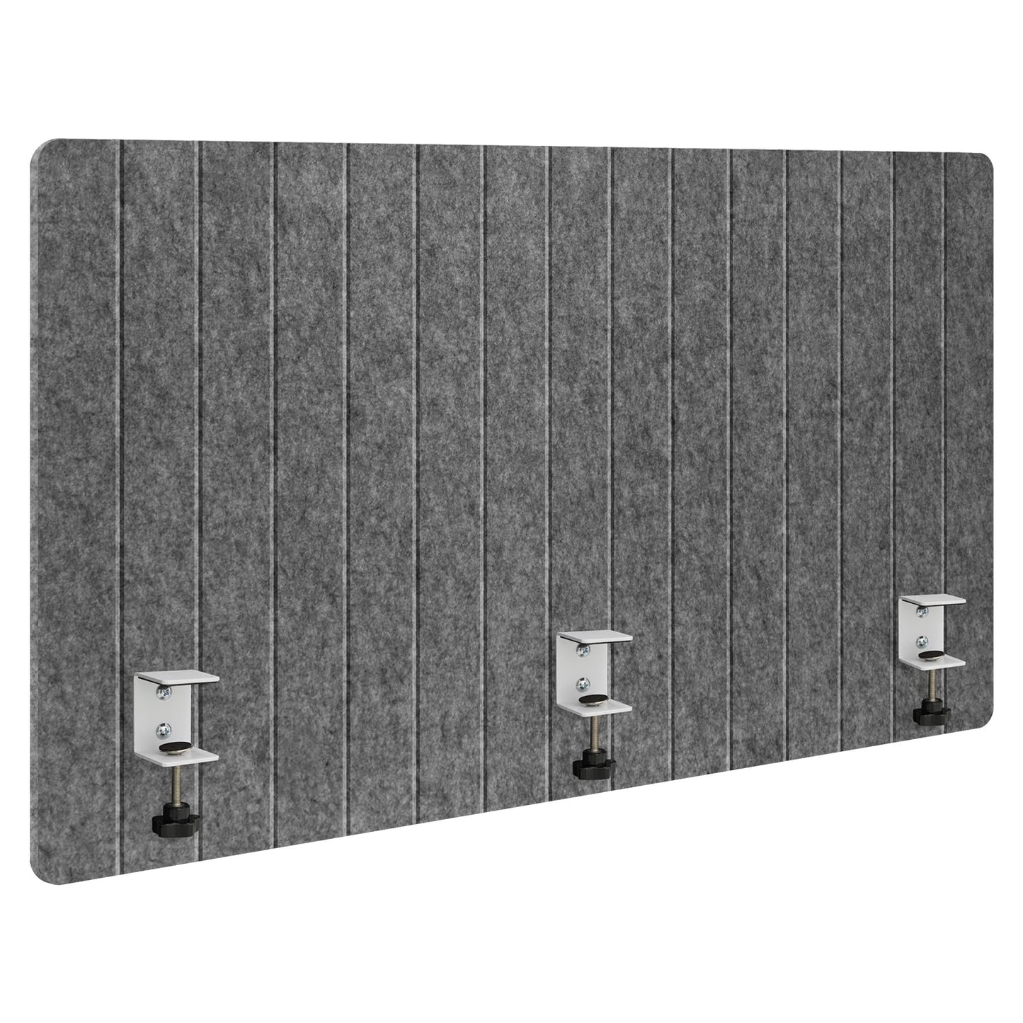 Keemute 48" Desktop Privacy Screen - Sound Absorbing Felt Panel, Clamp-On Foldable Office Divider for Desk, Dark Grey