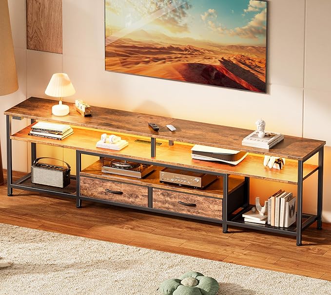 Huuger TV Stand for 75 80 Inch TV, Entertainment Center