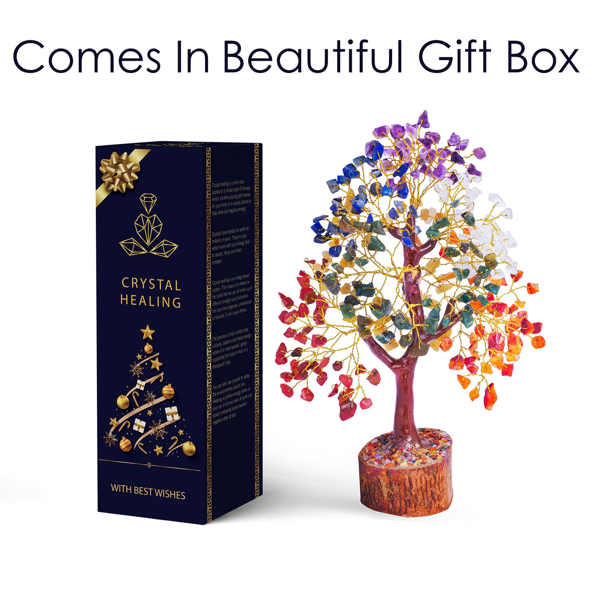 Reikved 7 Chakra Tree of Life, Crystals and Healing Stones, Birthday Gifts for Women - Crystal Tree for Positive Energy, Home Office Decor, Cool for Women Under 30, Secret Santa Gift