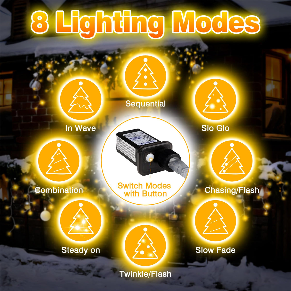 800 LED Icicle Lights Outdoor, Plug in 79ft Waterproof Christmas String Lights, 8 Modes 4 Adjust Brightness, Remote & Timer, Indoor & Outside Decoration for Party, Wedding, Garden, Window, Wall