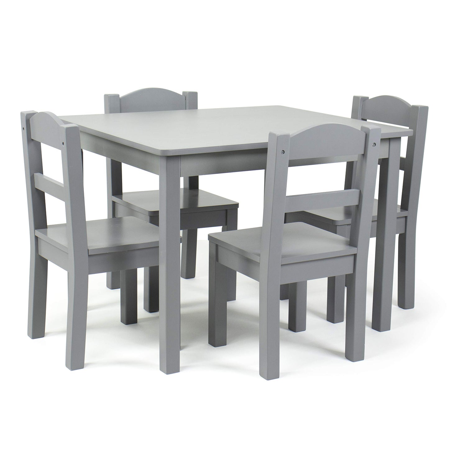 Humble Crew Kids Table and Chair Set, Toddler Activity Table with 4 Chairs for Play, Crafts, Snacks & Learning, Wooden Kids Furniture for Playroom & Bedroom, Grey