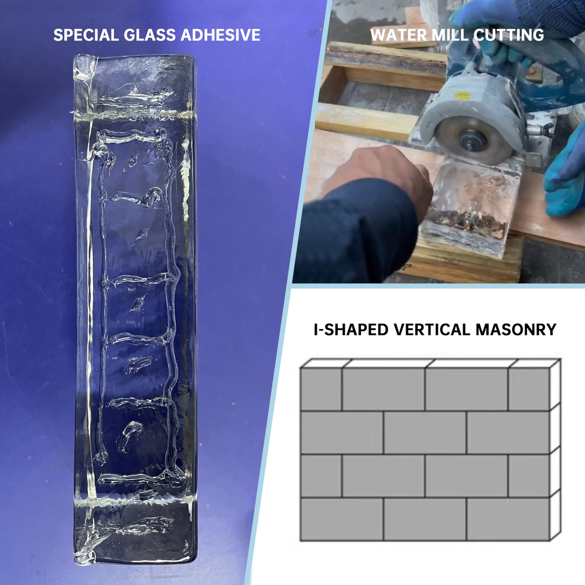 1 Pack-7.9"x3.9"x2" Glass Block with Card Slots-ice Crystal Patterned Rectangular Solid Glass Brick - Used in Building Fields Such as Wall partitions, as Well as for DIY Lighting fixtures, DIY Tables