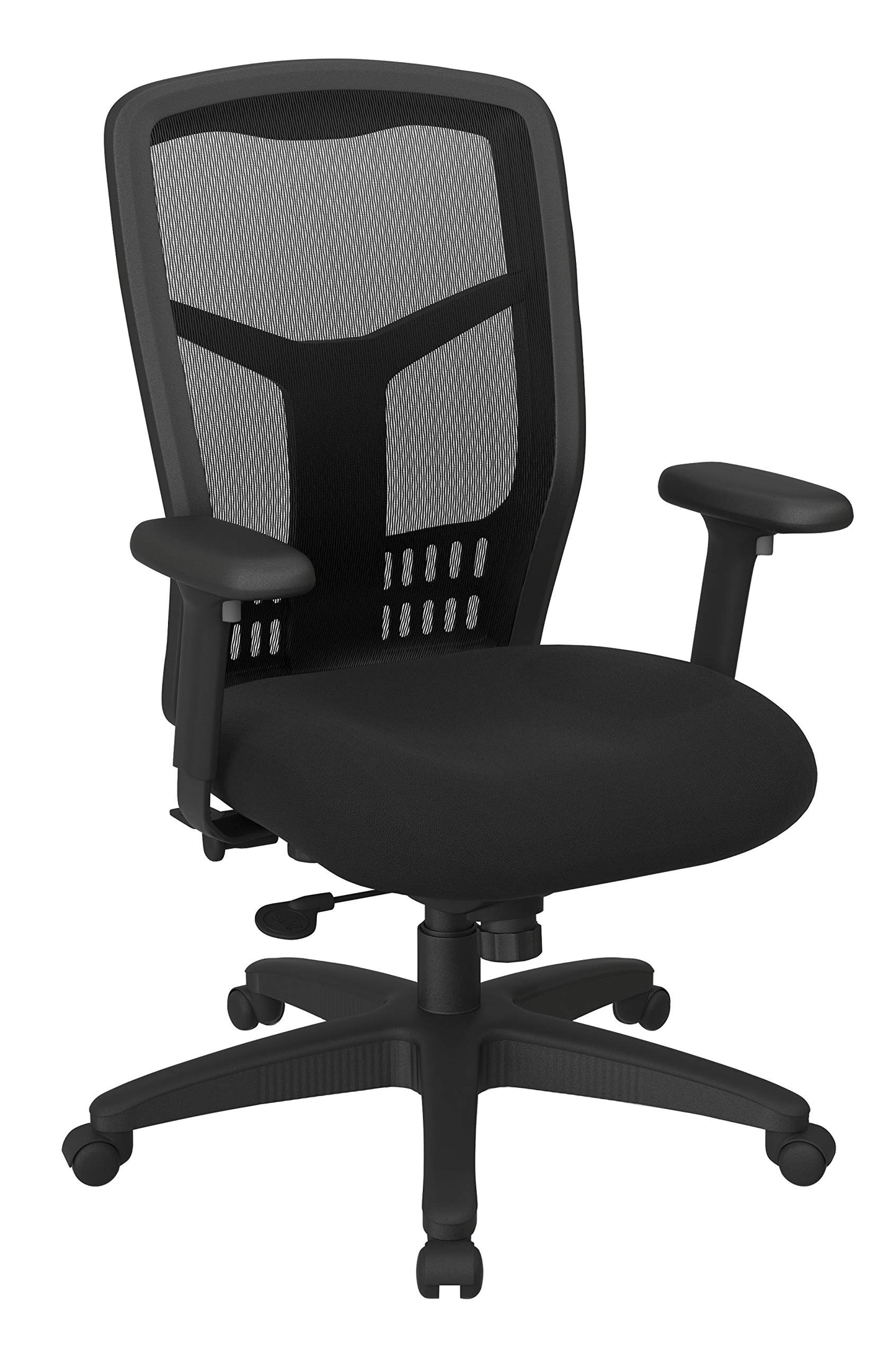 Office Star ProGrid High Back Manager's with Adjustable Seat Height, 2-to-1 Synchro Tilt Control and Seat Slider, Icon Black Fabric