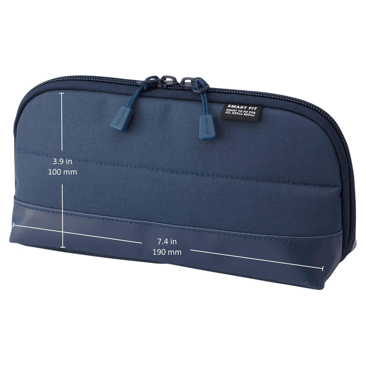 LIHIT LAB Pen Case (Pencil Case), Water & Stain Repellent, 8" x 4'', Navy (A7688-11)