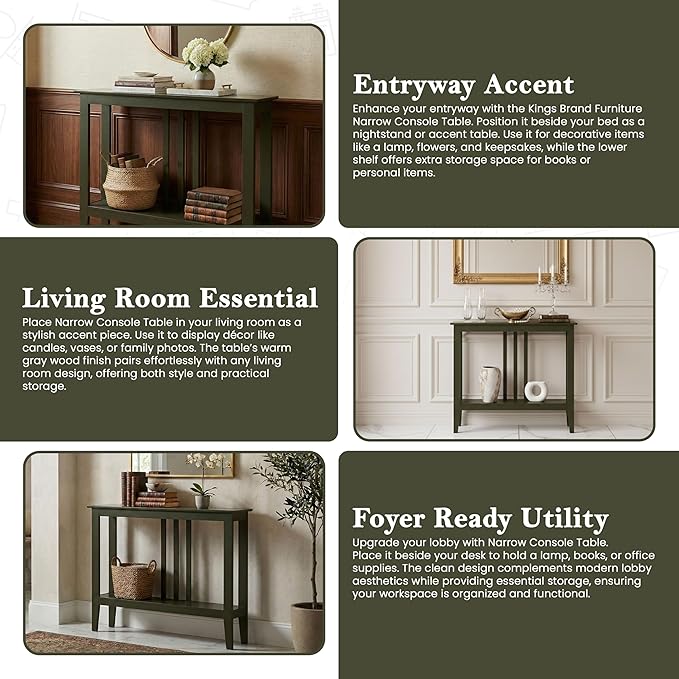 Kings Brand Furniture Narrow Console Table