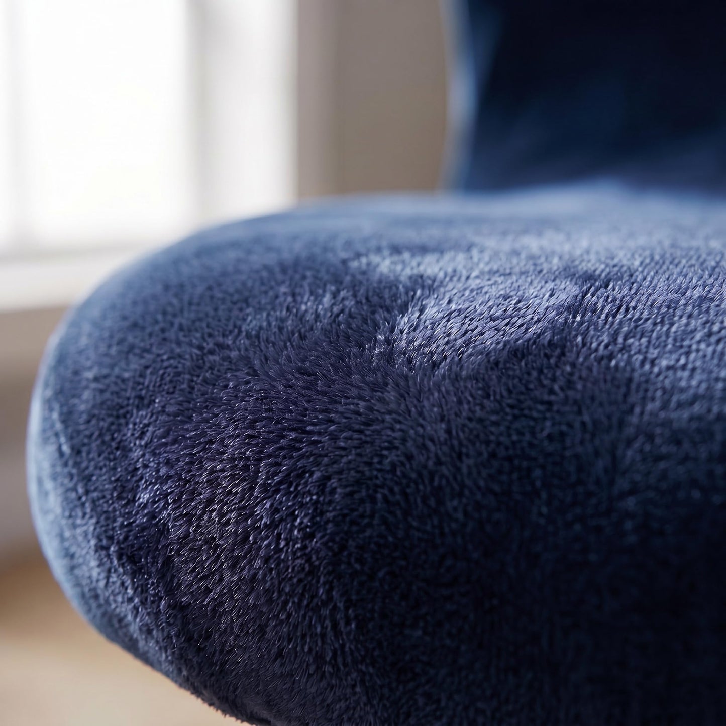 Deisy Dee Velvet Stretch Armless Office Chair Covers - Colorful Stretch Slipcover for Desk Chairs (Navy)