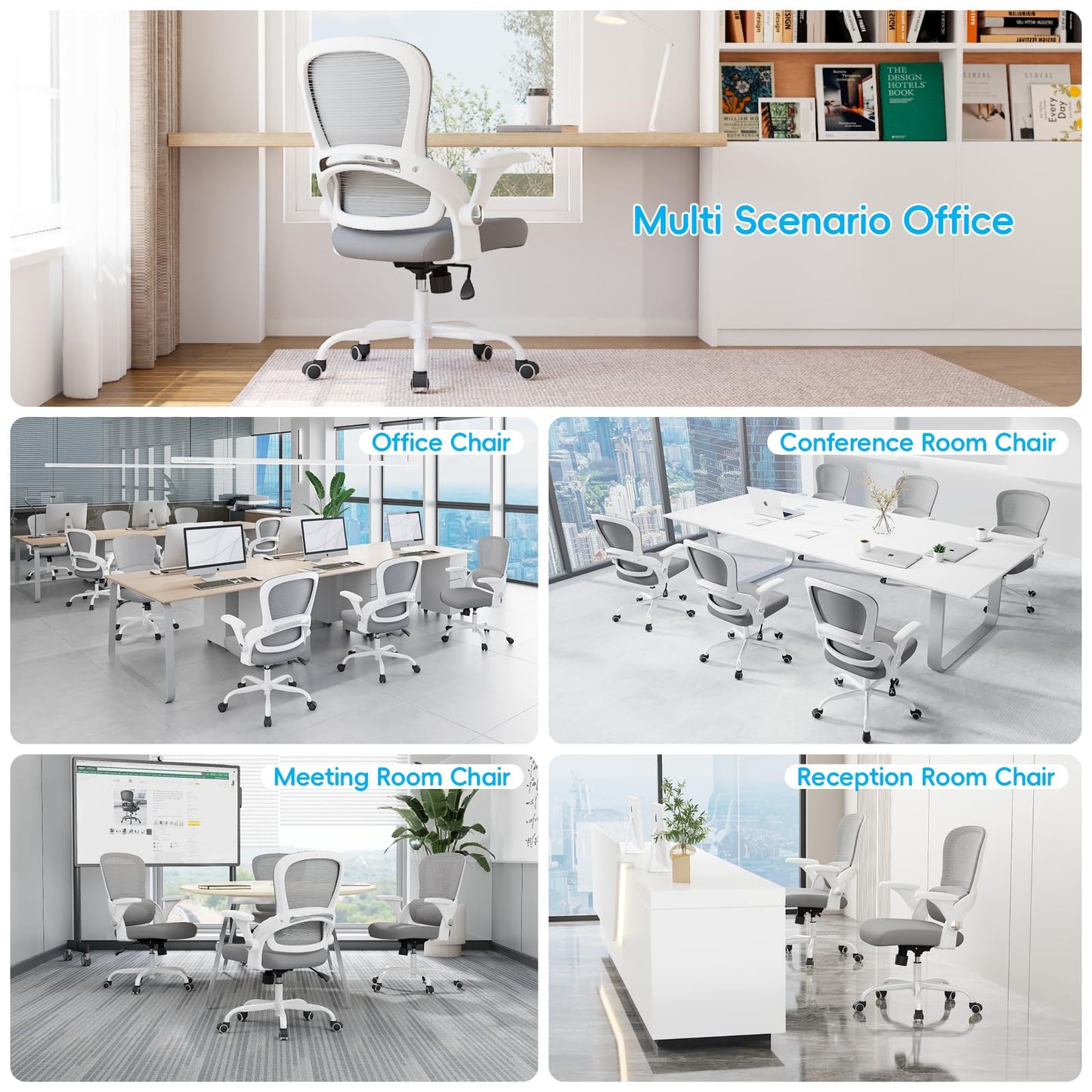 TRALT Ergonomic Office Chair - Comfy Desk Chair with Back Support, Home Office Desk Chairs, Computer Chair, 330lbs Wide Seat Big and Tall Office Chair for Executives (Grey)