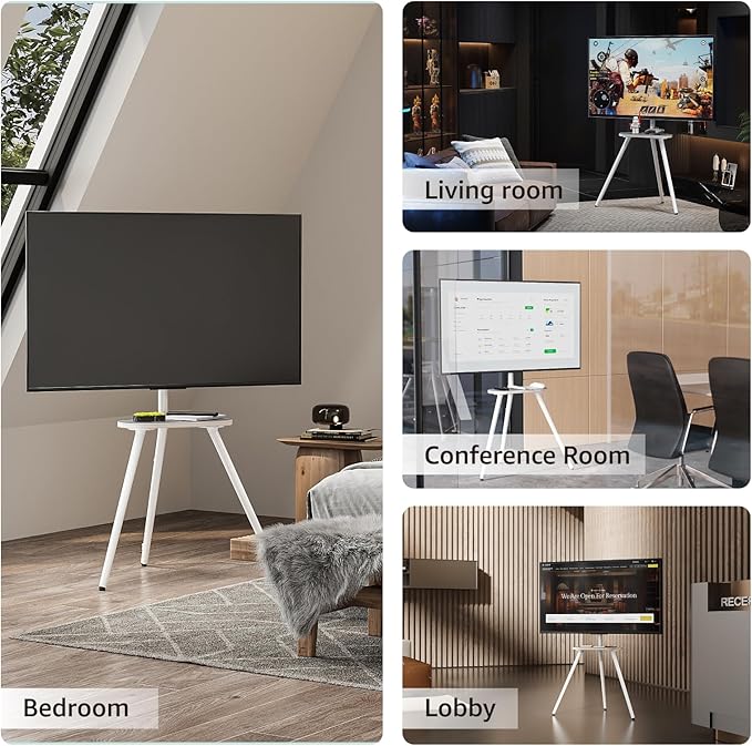 White Metal Tripod Easel TV Stand