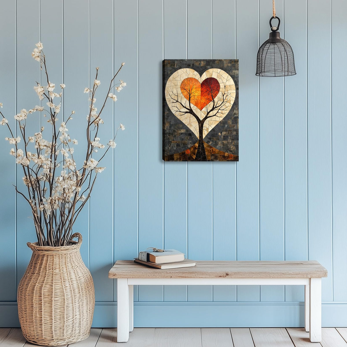 Landscape The Tree of Hope Wall Art Landscape Wall Decor Framed Canvas Wall Art Office Wall Decor Wall Painting 12"x16"