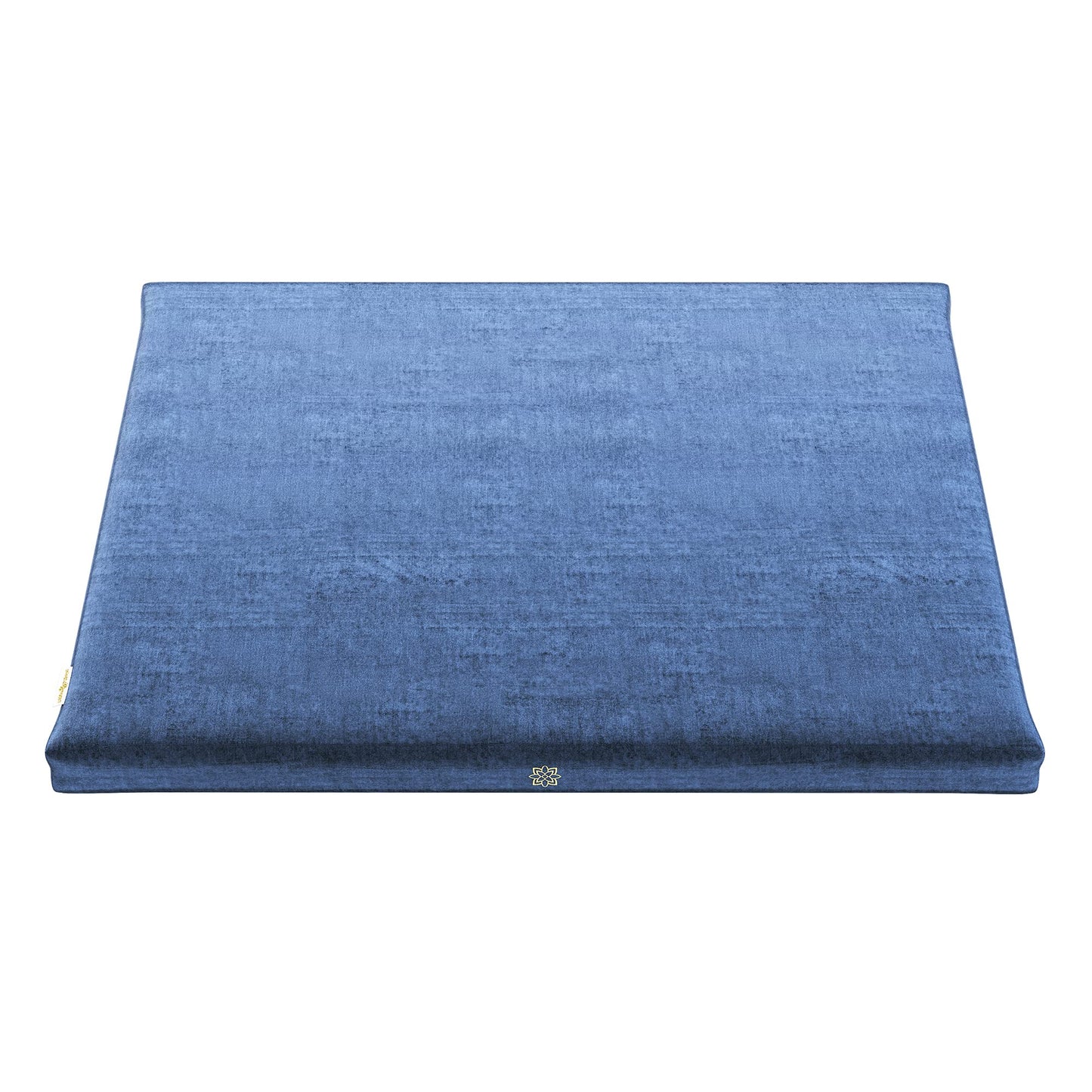Mindful Modern Velvet Zabuton Meditation Mat - Luxurious Meditation Cushion Pillow with 100% Cotton Filling - Enjoy Better Posture and Greater Comfort for Zafu or Bench (Royal Navy)