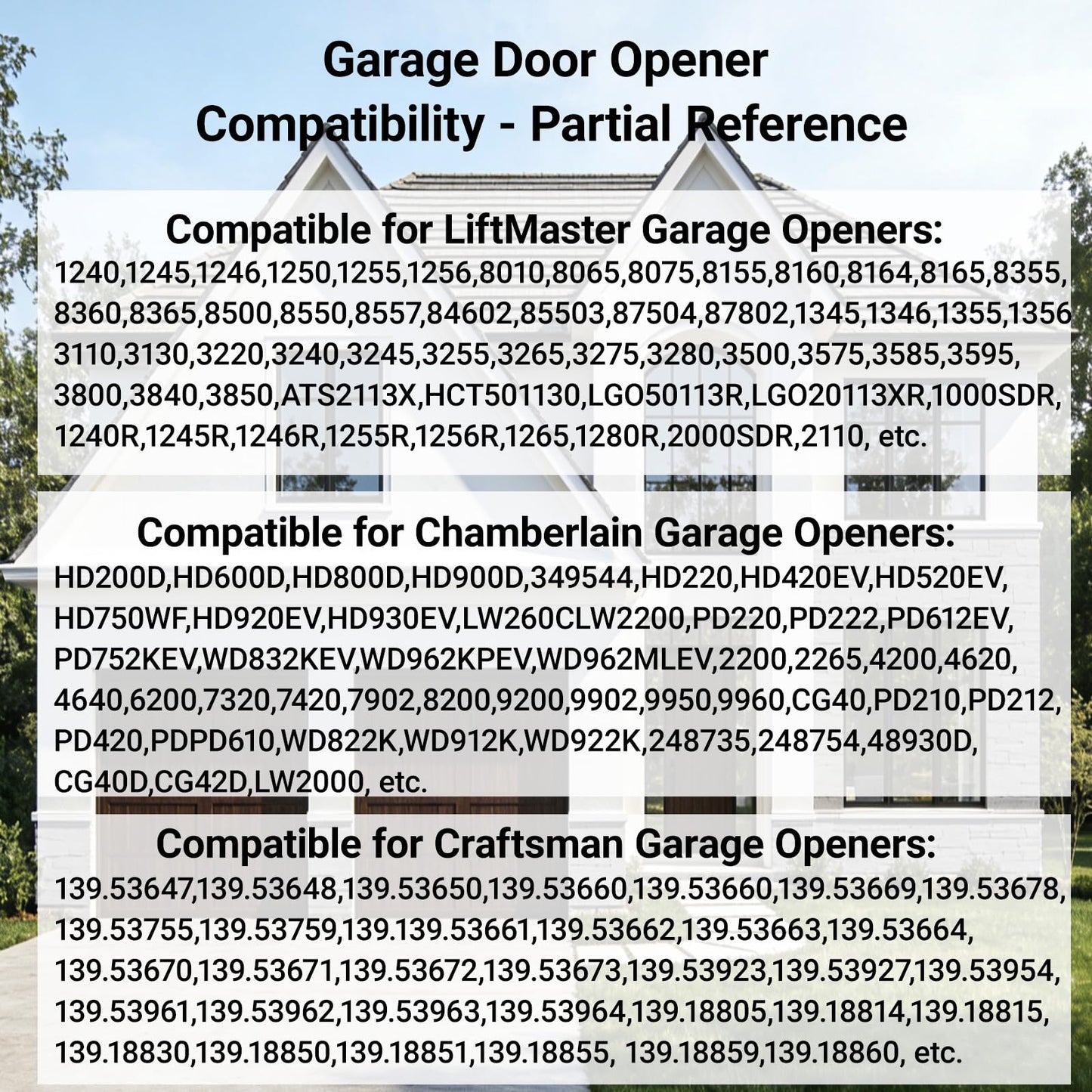 XDTKML Garage Door Opener Keypad Compatible with Liftmaster Chamberlain Craftsman Garage Door Opener with Produced Since 1993 Purple,Red,Orange,Green,Yellow Learn Button 315/390 MHZ - White