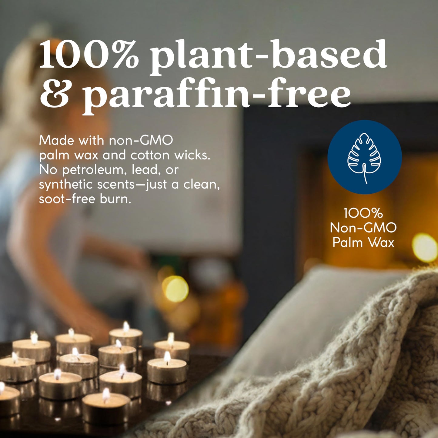 GoodLight Scented Vegan and Paraffin-Free Tea Light Candles (16 Count, Lavender)
