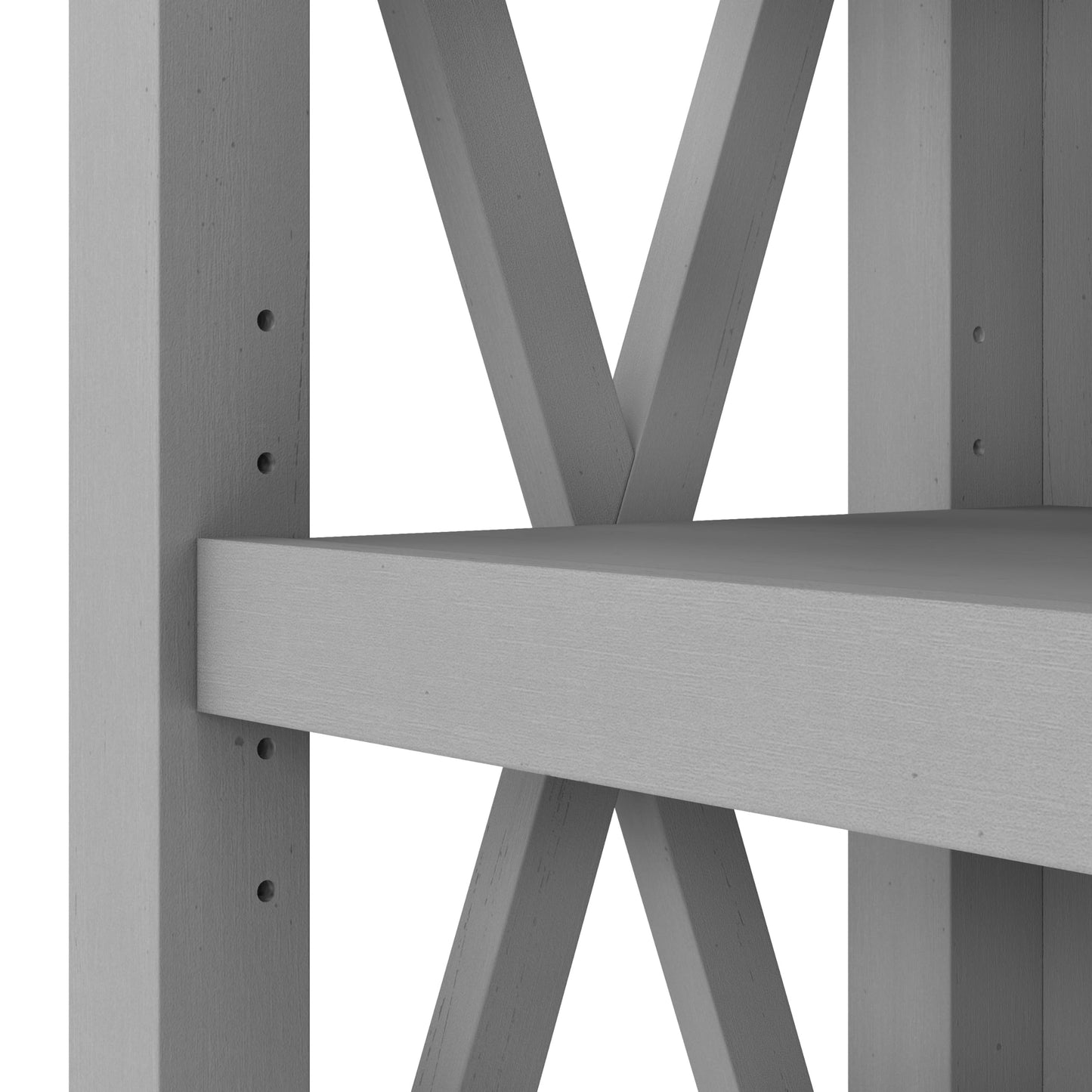 Bush Home Tall 5 Shelf Bookcase for Living Room or Home Office, Large Bookshelf, Modern Farmhouse Style, Key West Collection, Cape Cod Gray