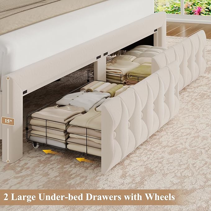 King Bed Frame 55" Tall Headboard