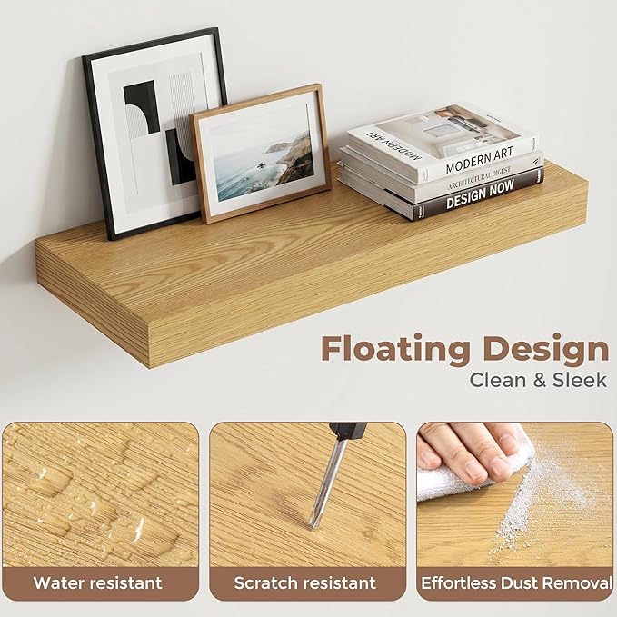 FLYJOE Floating Shelves for Wall, 20 Inch Floating Shelves Set of 2, Kitchen