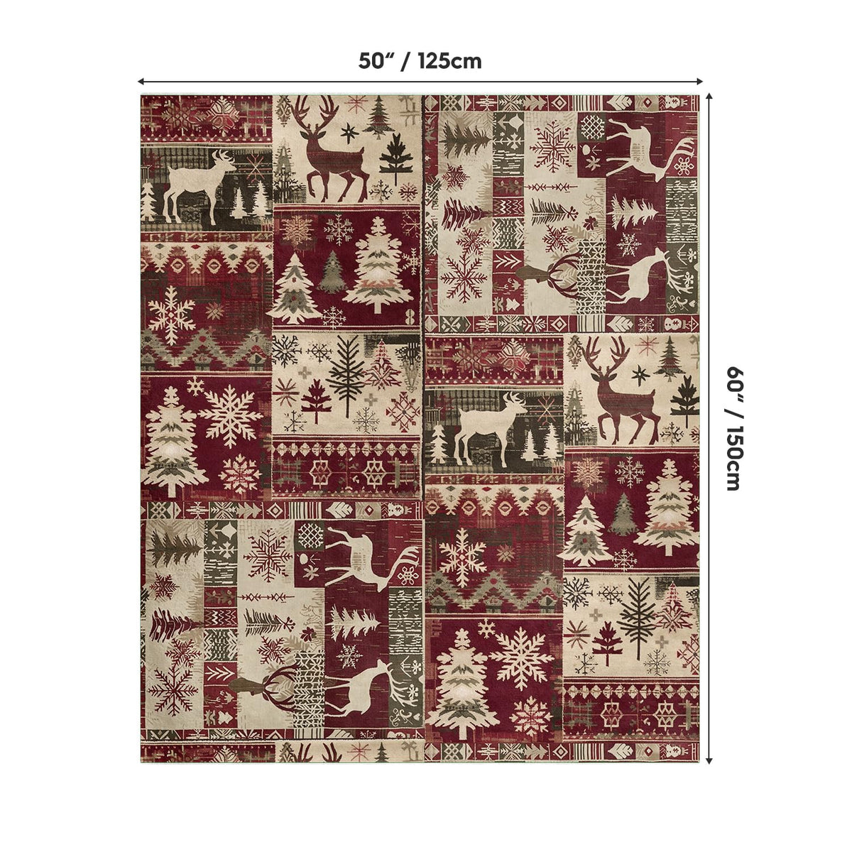 Horaldaily Christmas Flannel Blanket Throw, Christmas Red Reindeer Snow Soft Fuzzy Plush Cozy Fleece Blankets for Couch Sofa Bed Lounging, Ideal Gifts for Kids Adults Wife Self, 50x60