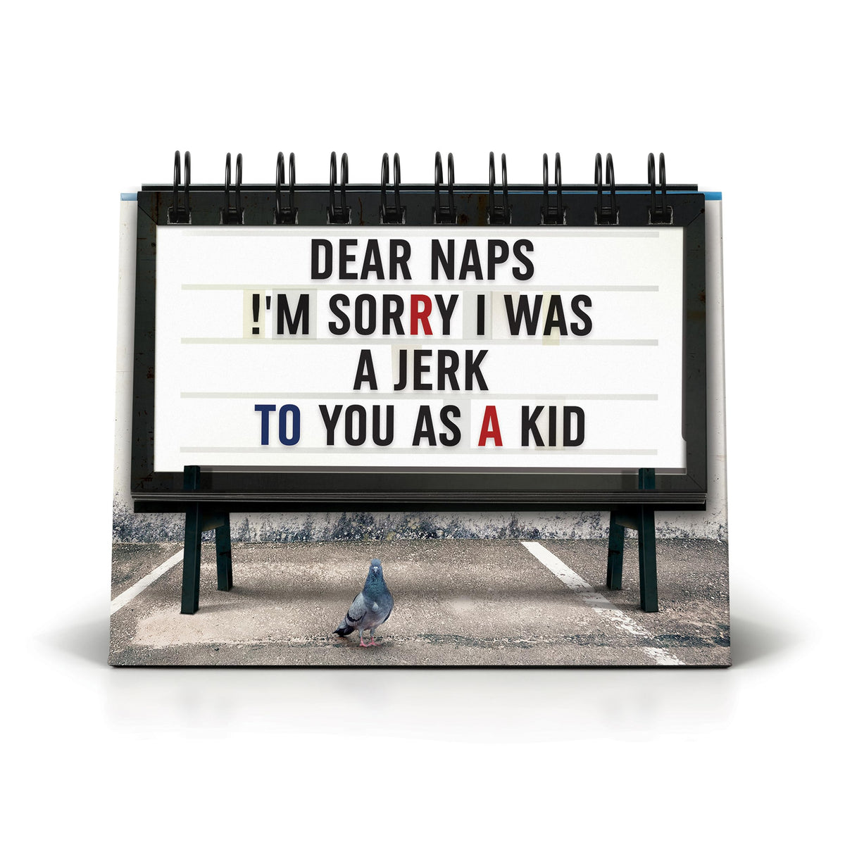 Genuine Fred Daily Marquee Desktop Flipchart, 52 Witty Signs, Fun & Functional Desk Accessories for Home or Office, Funny Gift for Coworkers, Office Gifts