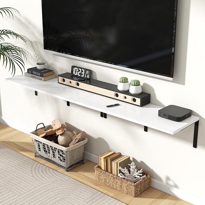 Fun Memories Floating Shelves for Wall, 12 Inch Deep Floating Shelves Set of 2