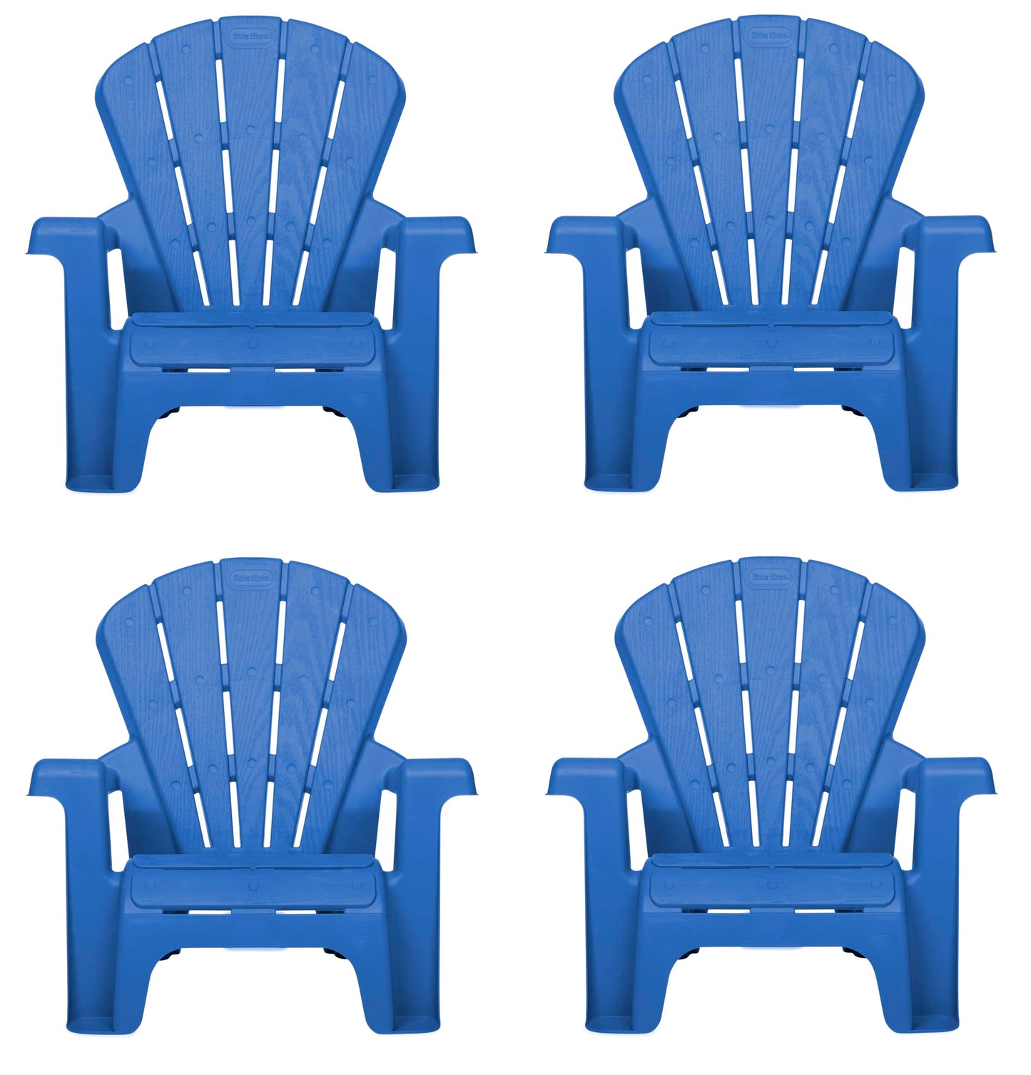 Little Tikes Kids Garden Chair 4 Pack in Blue, Outdoor Toddler Activity Adirondack Chairs for Picnic, Garden, Patio, Backyard & Beach, Outdoor Chair Set