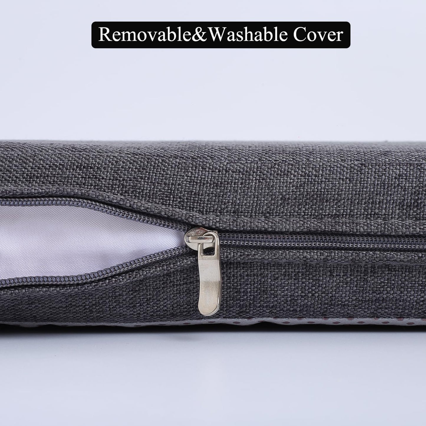 Barpoullar 60x16 in Rectangle Bench Cushion for Indoor Furniture Non-Slip Long Dining Seat Pad, Washable Textured Fabric Window Cushions for Entryway Bench, Farmhouse Mudroom Piano Stool, Gray