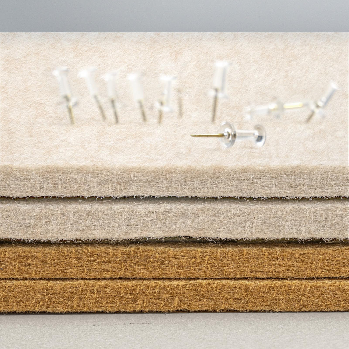 Lightomorrow Large Bulletin Board - 48 x 36 Inches, Decorative Felt Pin Board for Wall - 4' x 3' Foldable Photo Display Board with Self-Adhesive Tape, Includes 20 Push Pins - Oatmeal