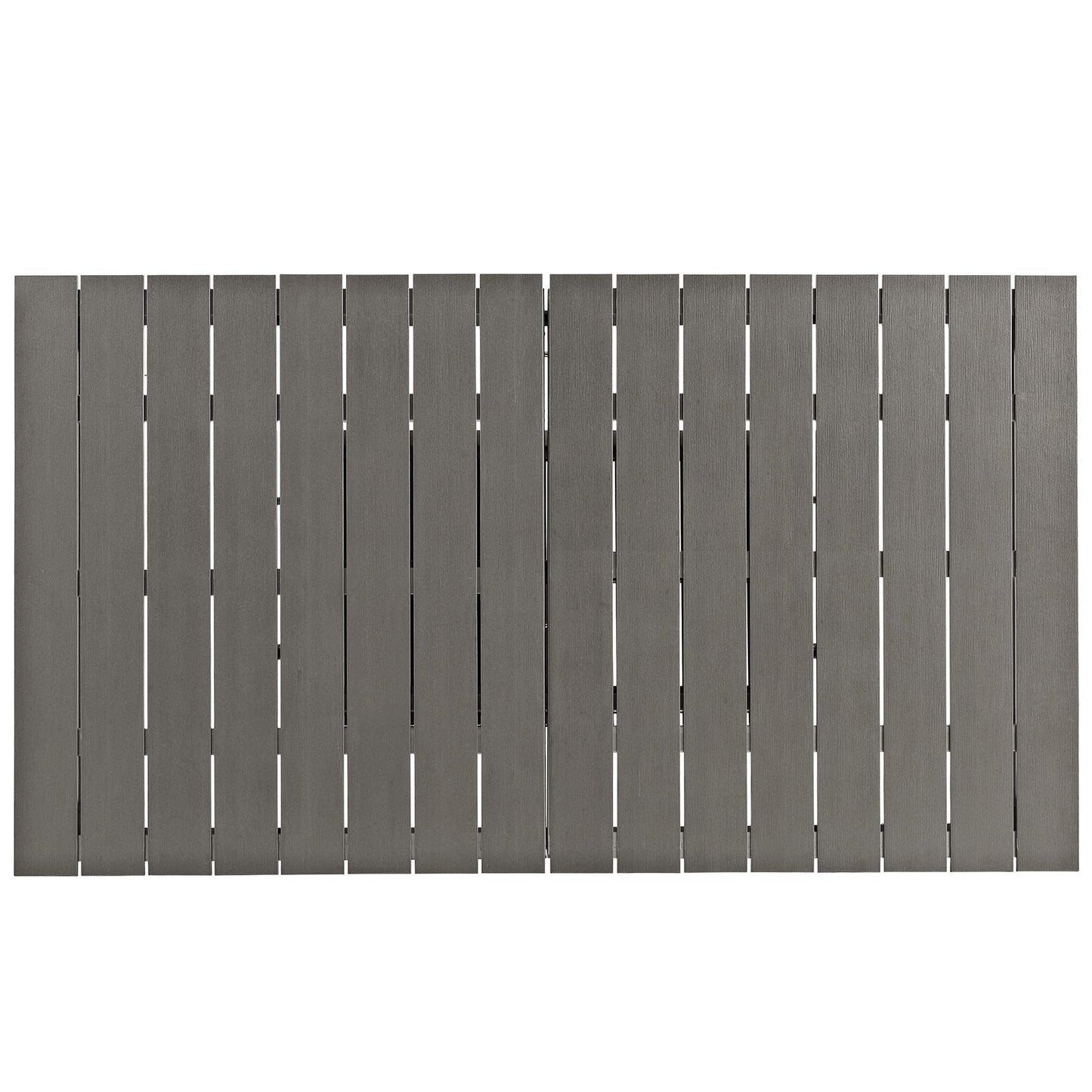 Modway Shore Aluminum Outdoor Patio 62" to 94" Extendable Dining Table in Silver Gray