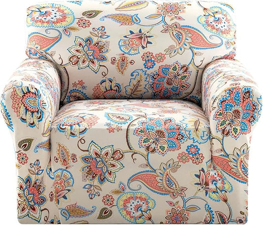 H.VERSAILTEX Floral Pattern Chair Covers Armchair Printed Chair Slip Covers
