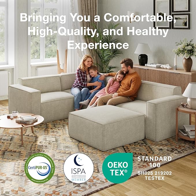 Novilla 84.3" Modular Sectional Sofa, No Assembly Cloud Sectional Couch