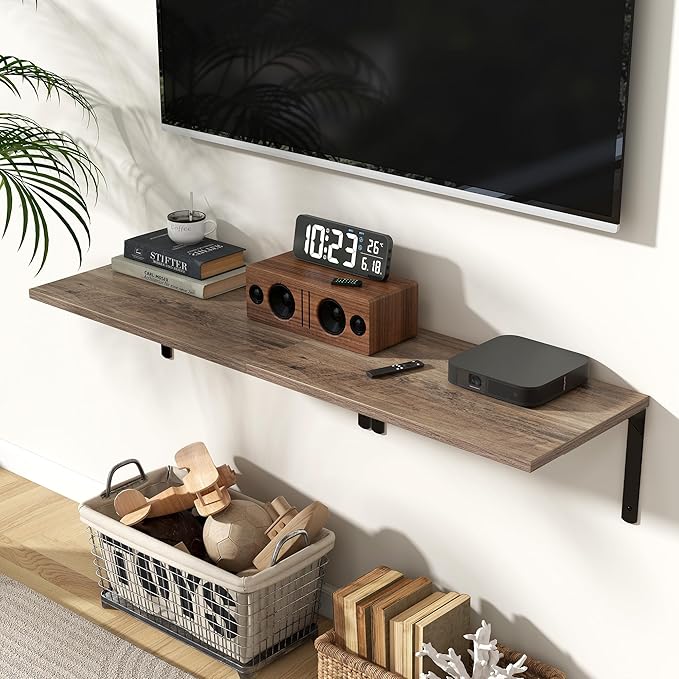 Fun Memories Floating Shelves for Wall, 12 Inch Deep Floating Shelves Set of 2