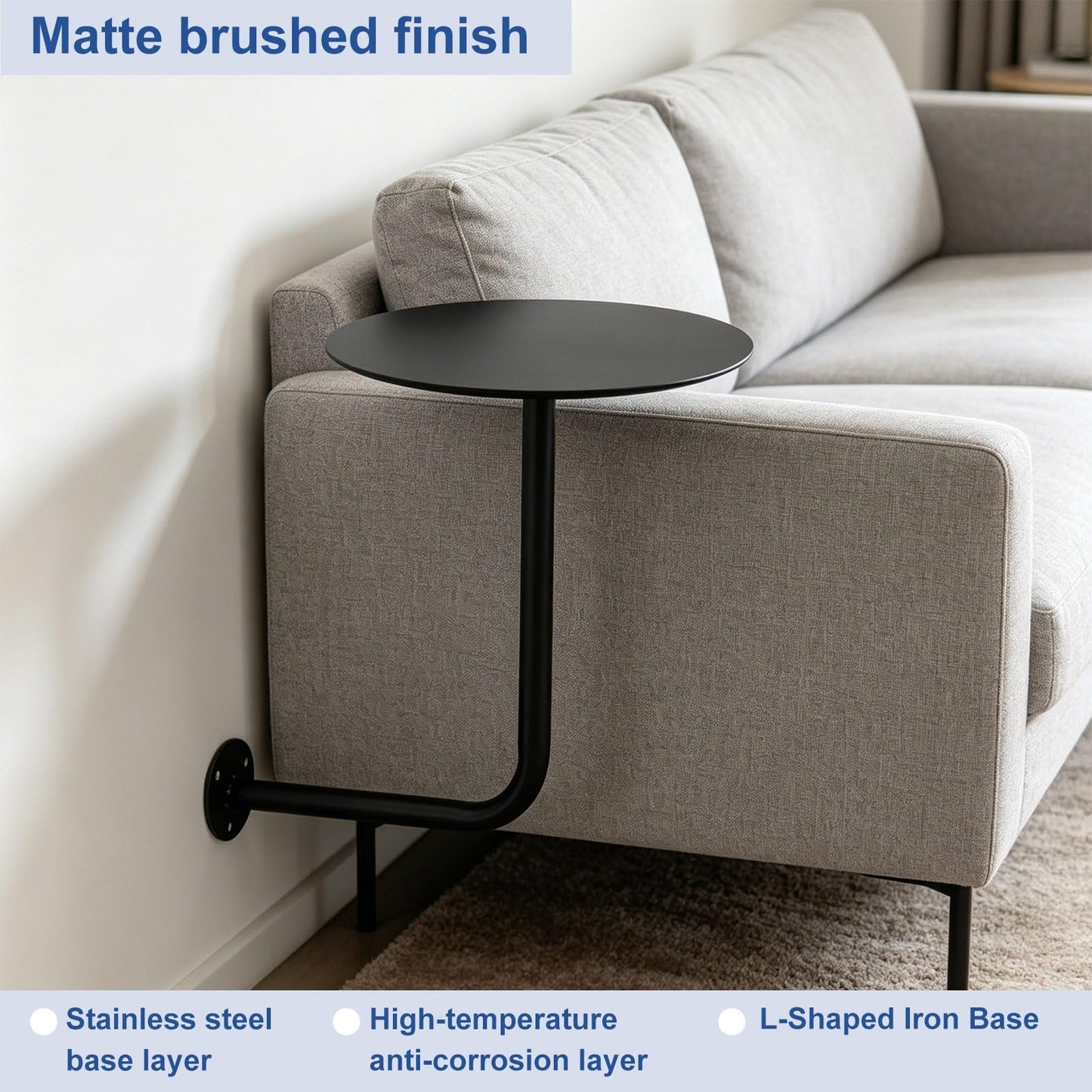 Modern Wall-Mounted Side Table for Restaurants, L-S Cocktail Table for Dining, Pub & Bistro Use, Perfect for Cafes & Bubble Tea Shops (15.7x15.7x17.7 inch)