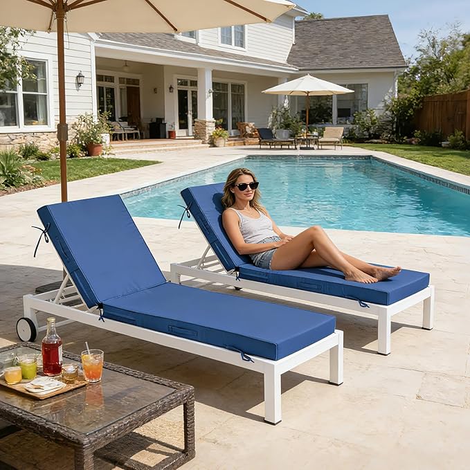 80x26x4in Lounge Cushions for Outdoor Furniture, Outdoor Lounge Chair Cushions