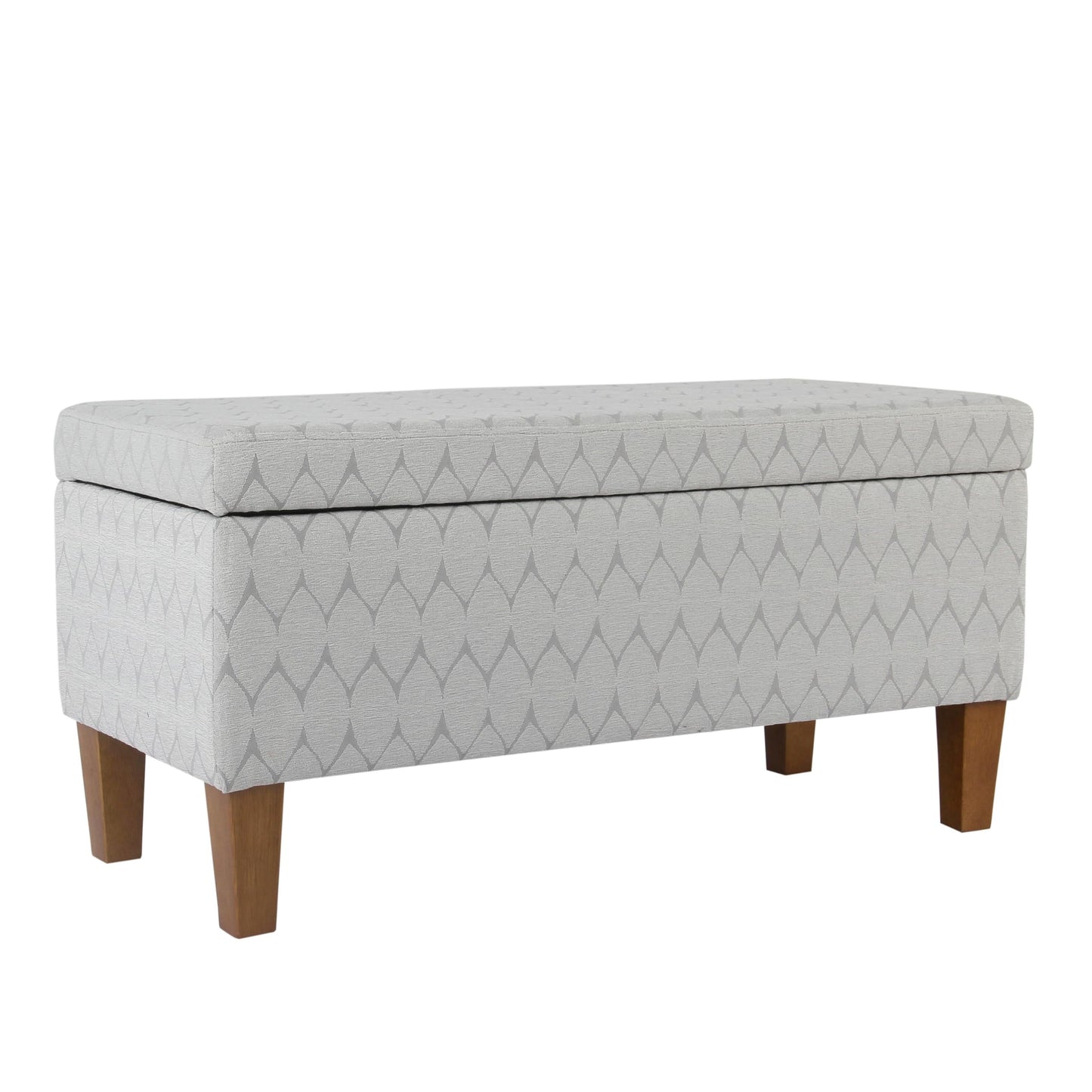 Kinfine 36" Geometric Storage Bench - Gray & Brown