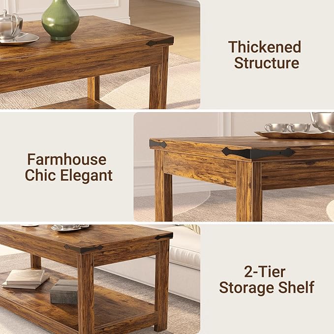 Homieasy 43.3” Rectangular Coffee Table