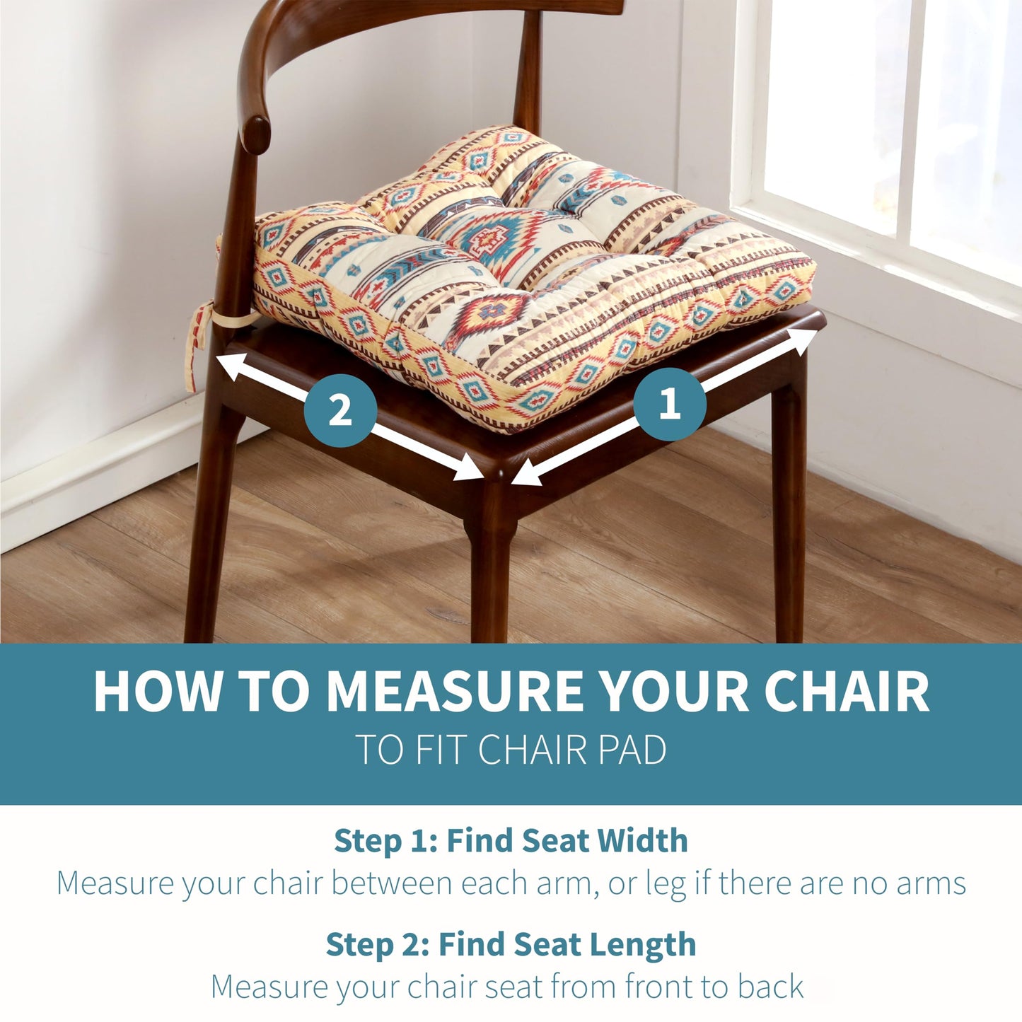 Greenland Home Triple-Cushioned 18x18-inch Chair Pad - Seat Cushion, Single, Phoenix