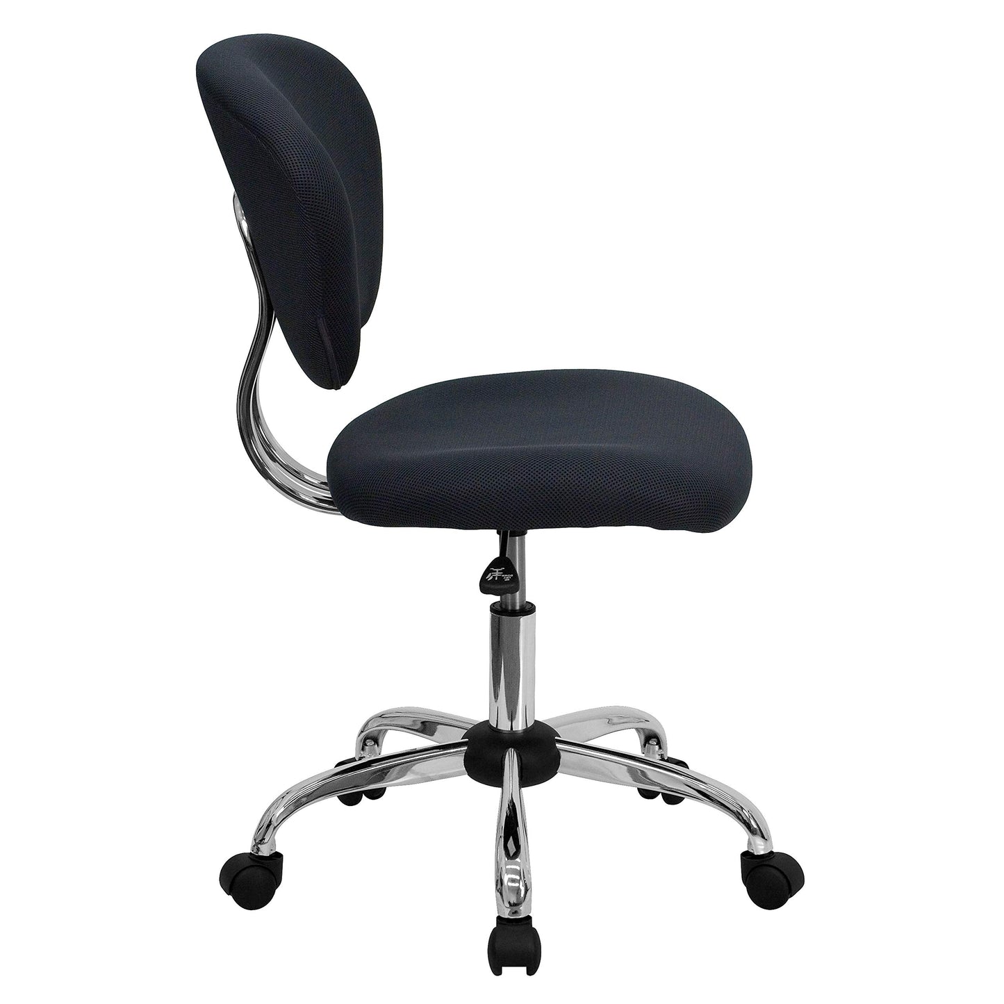 Flash Furniture Beverly Mid-Back Gray Mesh Padded Swivel Task Office Chair with Chrome Base