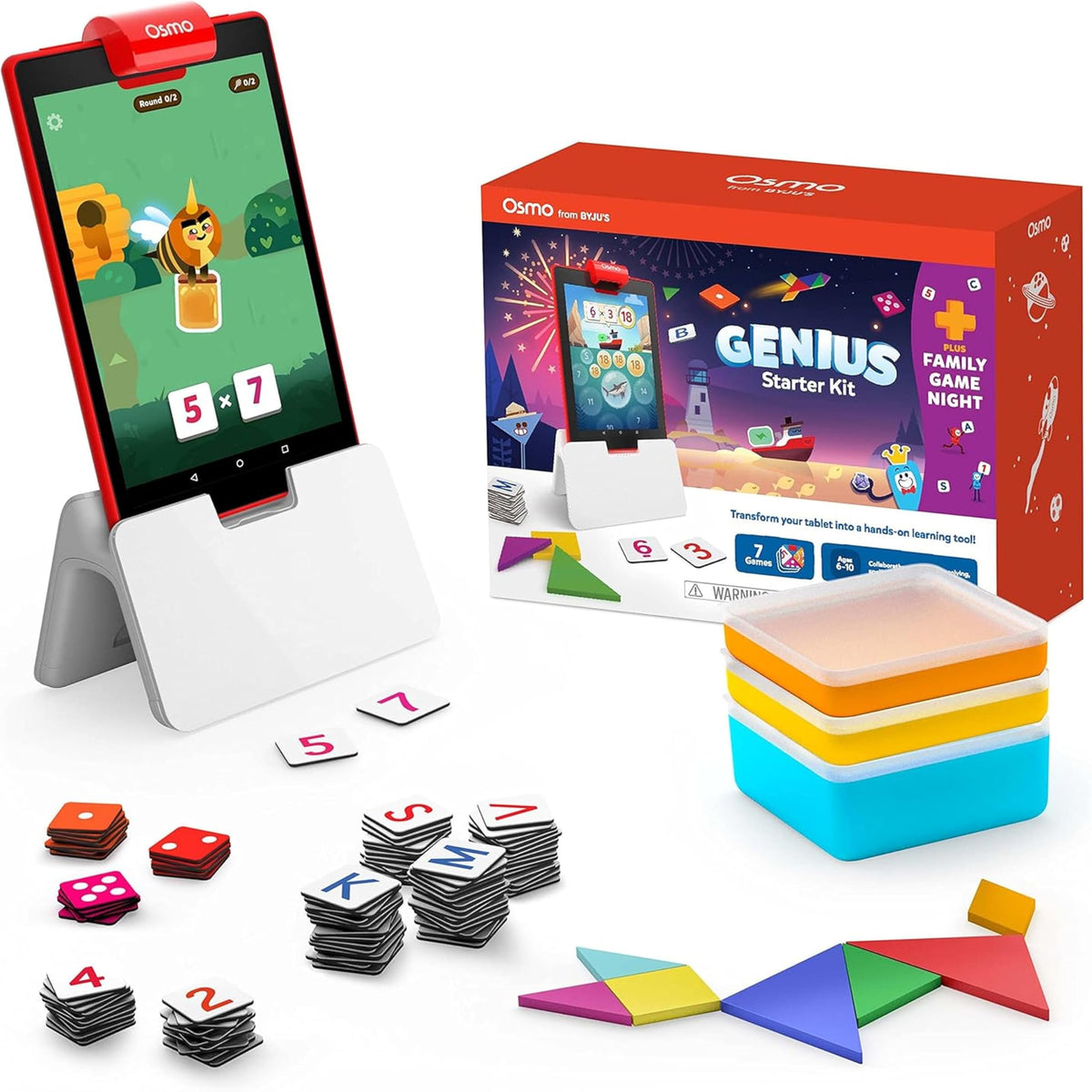 Osmo Genius Starter Kit for Kids Ages 6–10 | 7 Educational Learning Games | Fire Tablet Compatible | Latest Version | Educational STEM Learning System | Base Included