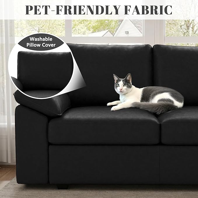 108 Inch Faux Leather Modular Sectional Sofa
