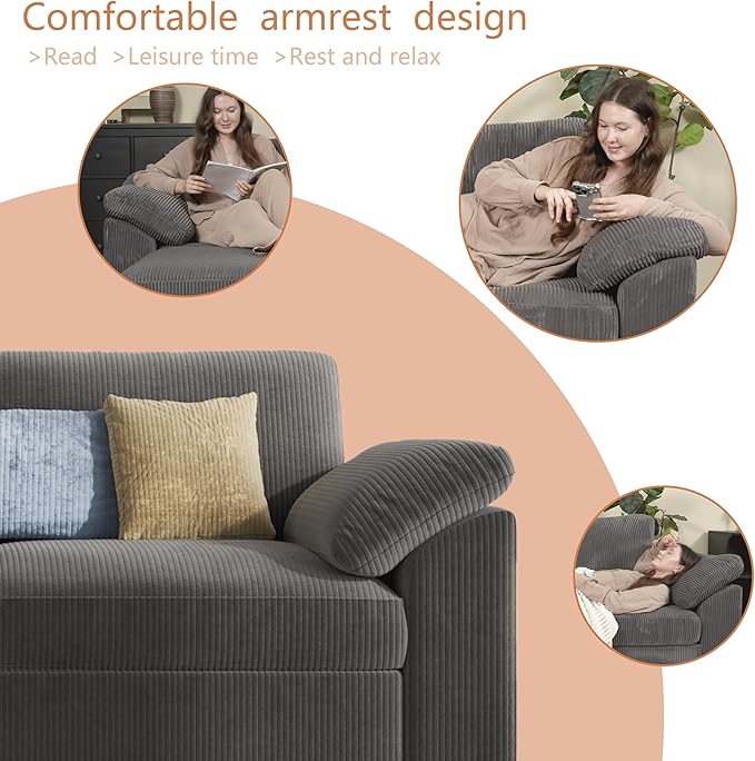 EASE MOOSE Oversized Sectional Modular Sofa, Large L Shape Sectional Couch Wide