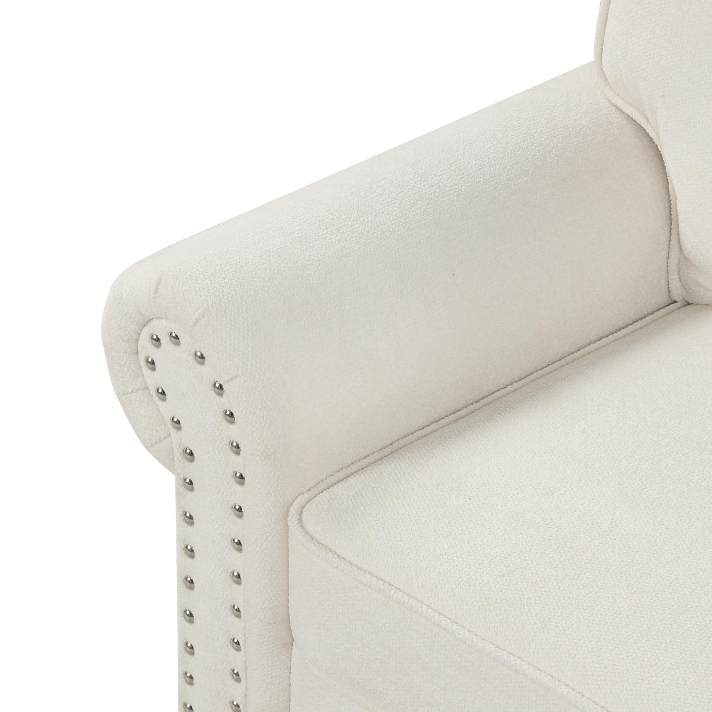 ERYE 95-Inch L-Shaped Reversible Sleeper Sectional Sofa Oversized Corner Pull Out Sleeper Couch Bed with Cup Holders and Nailhead Decor, Comfy Chenille Upholstered Corner Sofa Bed