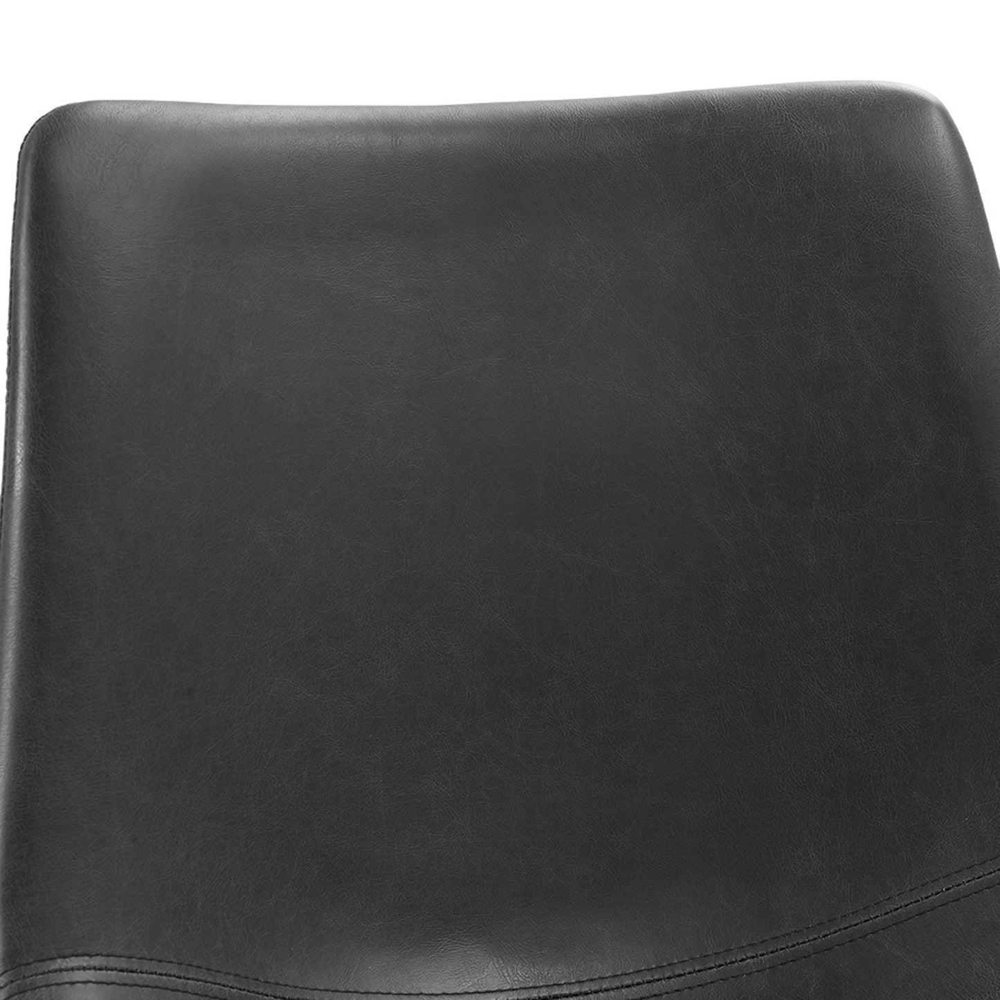 Walker Edison Douglas Urban Industrial Faux Leather Armless Counter Chairs, Set of 2, Black, 20"D x 18.5"W x 34.5"H
