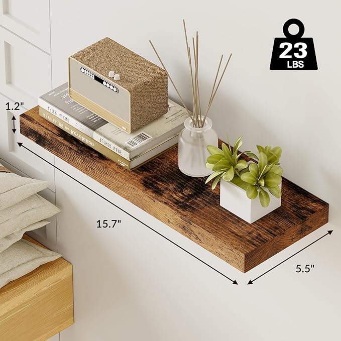 Fixwal 15.7in Floating Shelves, Farmhouse Shelf Wall Decor