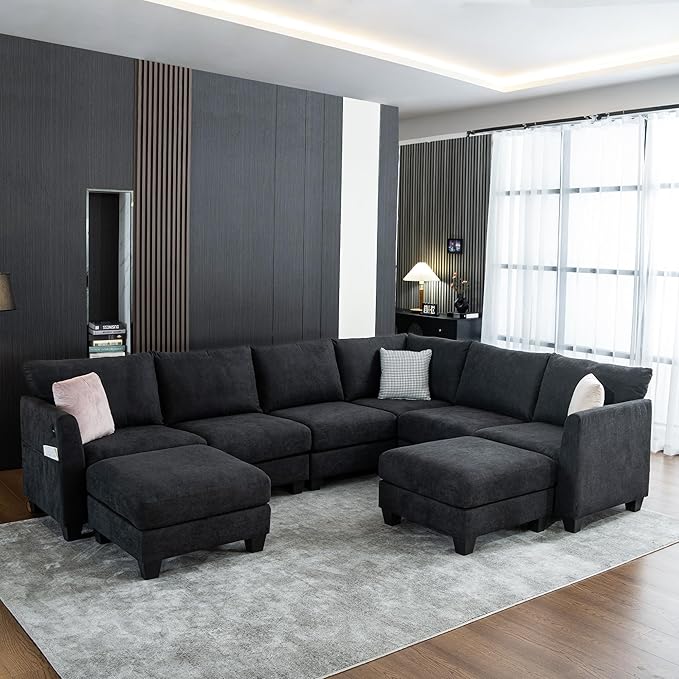 122.8" Large Sectional Couches for Living Room, 6 Seater L Shaped Modular