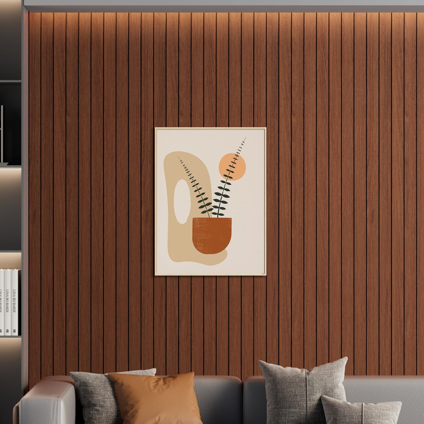 Arthome Peel and Stick Slat Wall Panels 15.7 "x120,Self-Adhesive PVC Wood Grain Wallpaper Panel,3D Thick Faux Soundproof Backsplash Accent Wall Tile for Walls & Furniture (Walnut Coverage 13 Sq.ft)