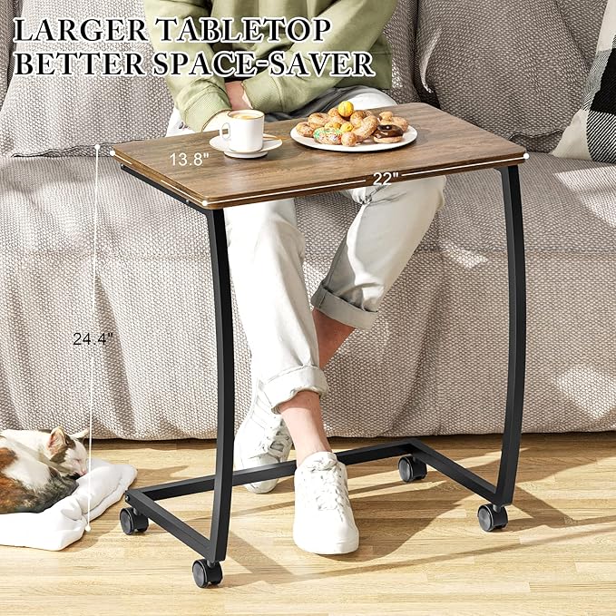 SRIWATANA Side Table, C-Shaped End Table