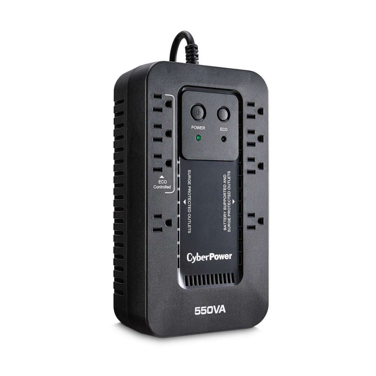 CyberPower EC550G Ecologic UPS Battery Backup and Surge Protector, 550VA/330W, 8 Outlets, ECO Mode, Compact, UL Certified