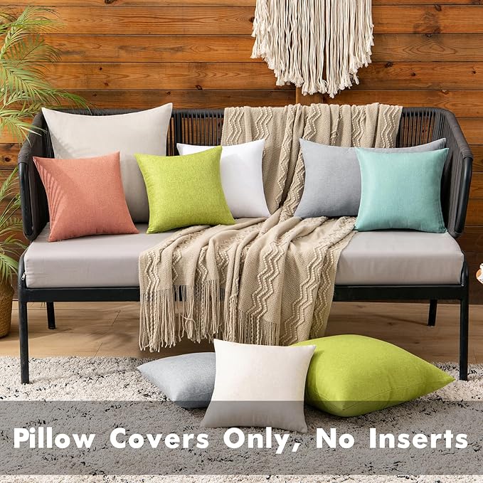 MIULEE Pack of 2 Decorative Outdoor Solid Waterproof Throw Pillow Covers Faux