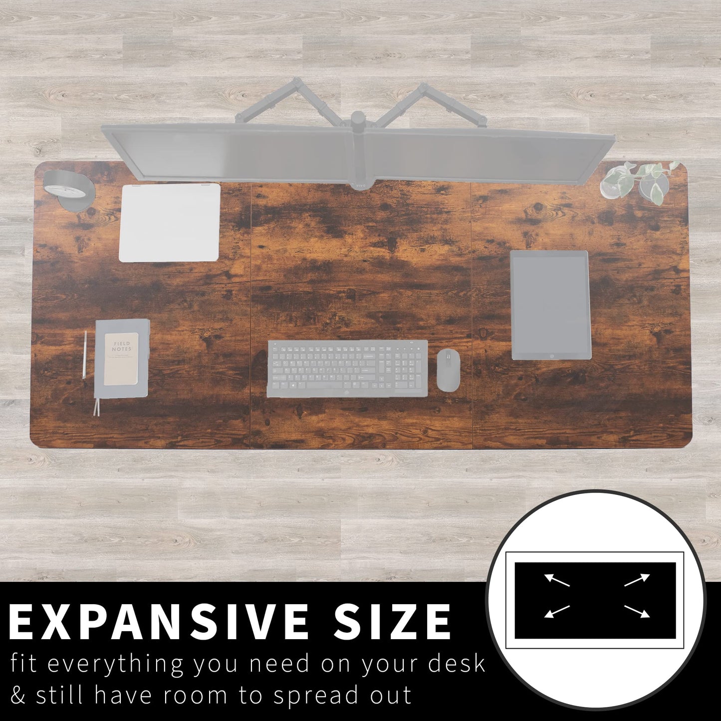 VIVO Universal 71 x 36 inch Table Top for Standard and Sit to Stand Height Adjustable Home and Office Desk Frames, Rustic Vintage Brown Extra-Wide Desktop, DESK-TOP72-36N
